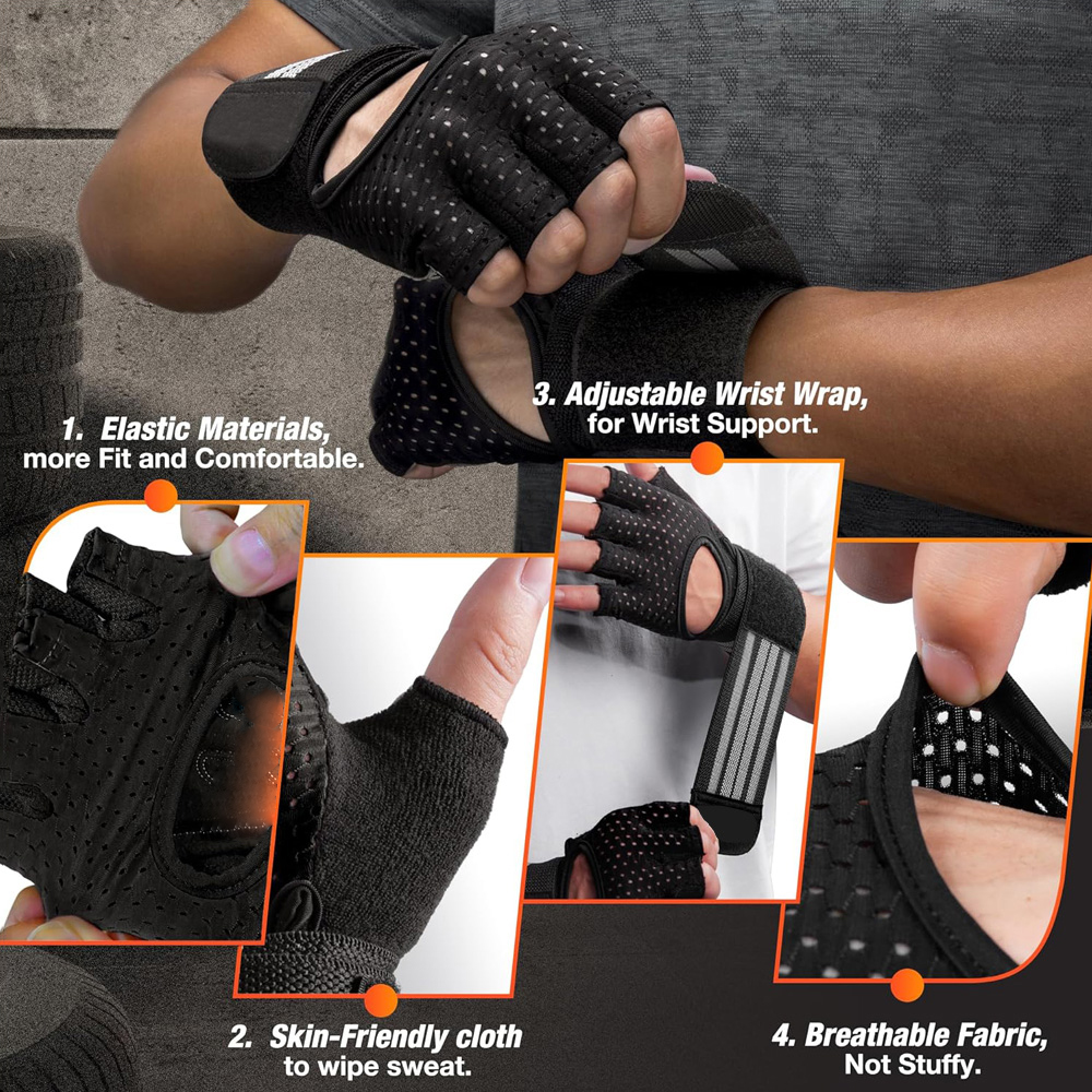 Fitness Gloves with Wrist Supp - Crossfit Gear For Men 评论和价格