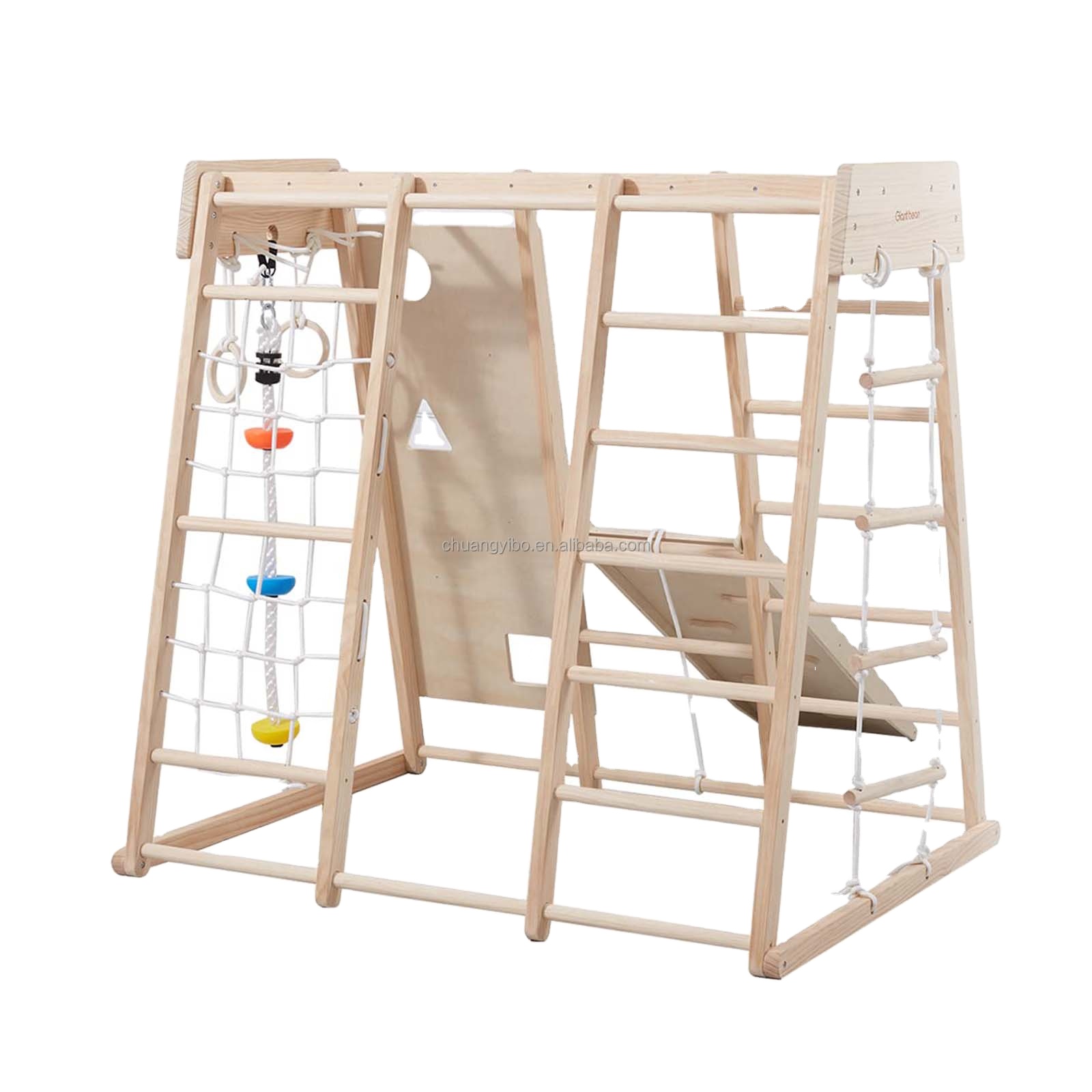 Indoor Playground Jungle Gym T - Gymnastic Ring Wood 评论和价格