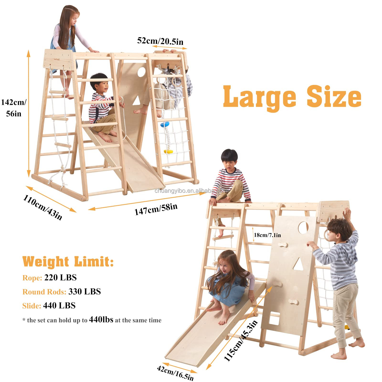 Indoor Playground Jungle Gym T - Gymnastic Ring Wood 评论和价格
