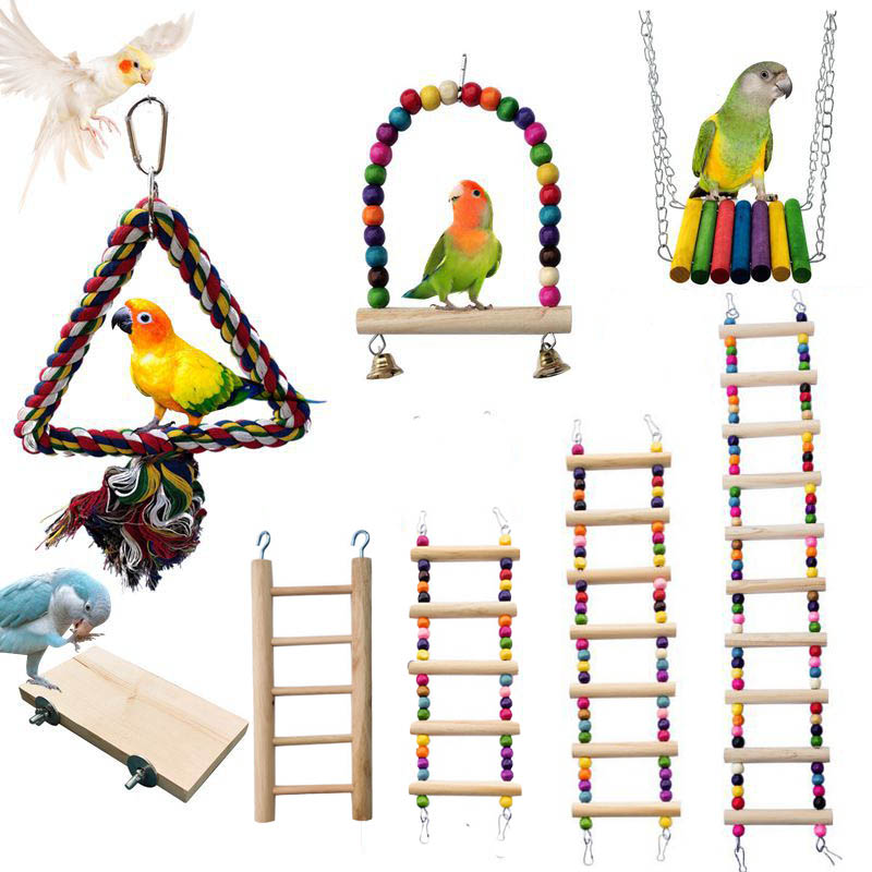 Wooden Bird Toys Small Parrot  - Gymnastic Ring Wood 评论和价格